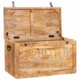 Caja de Almacenamiento Marrón madera maciza de mango