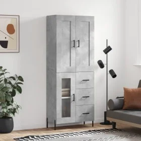Tall plywood gray concrete sideboard 69.5x34x180 cm by vidaXL, Sideboards - Ref: Foro24-3199949, Price: 166,85 €, Discount: %