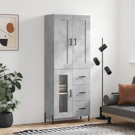 Tall plywood gray concrete sideboard 69.5x34x180 cm by vidaXL, Sideboards - Ref: Foro24-3199949, Price: 166,73 €, Discount: %