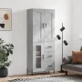 Aparador alto madera contrachapada gris hormigón 69,5x34x180 cm de vidaXL, Aparadores - Ref: Foro24-3199949, Precio: 166,73 €...