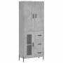 Tall plywood gray concrete sideboard 69.5x34x180 cm by vidaXL, Sideboards - Ref: Foro24-3199949, Price: 166,73 €, Discount: %