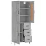 Tall plywood gray concrete sideboard 69.5x34x180 cm by vidaXL, Sideboards - Ref: Foro24-3199949, Price: 166,73 €, Discount: %