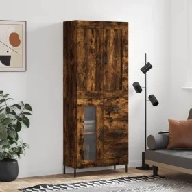 Aparador alto madera contrachapada roble ahumado 69,5x34x180 cm de vidaXL, Aparadores - Ref: Foro24-3199950, Precio: 171,65 €...
