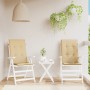 Cojines silla respaldo alto 2 uds tela beige melange 120x50x4cm