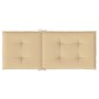 Cojines silla respaldo alto 2 uds tela beige melange 120x50x4cm