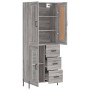 Aparador alto madera contrachapada gris sonoma 69,5x34x180 cm by vidaXL, Sideboards - Ref: Foro24-3199951, Price: 174,72 €, D...