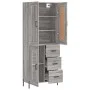 Aparador alto madera contrachapada gris sonoma 69,5x34x180 cm de vidaXL, Aparadores - Ref: Foro24-3199951, Precio: 172,74 €, ...
