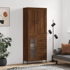 Aparador alto madera contrachapada marrón roble 69,5x34x180 cm de vidaXL, Aparadores - Ref: Foro24-3199952, Precio: 177,56 €,...