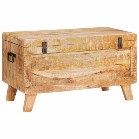 Caja de Almacenamiento 70 x 35 x 40 cm madera maciza de mango Caja de Almacenamiento 70 x 35 x 40 cm madera maciza de mango