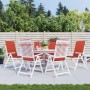 Cojines silla respaldo alto 6 uds tela rojo melange 120x50x4 cm