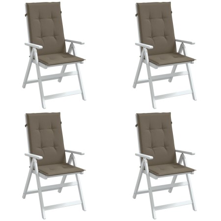 Cojines silla respaldo alto 4 uds tela taupe melange 120x50x4cm