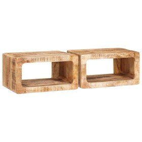 Mesas de noche 45 x 30 x 24 cm madera maciza de mango Mesas de noche 45 x 30 x 24 cm madera maciza de mango