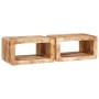 Mesas de noche 45 x 30 x 24 cm madera maciza de mango