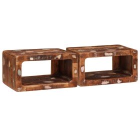 Mesas de noche 45 x 30 x 24 cm madera maciza reciclada Mesas de noche 45 x 30 x 24 cm madera maciza reciclada