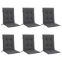 Cojines silla respaldo bajo 6 ud tela gris antracita melange