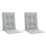 Cojines para silla respaldo bajo 2 ud tela gris claro melange
