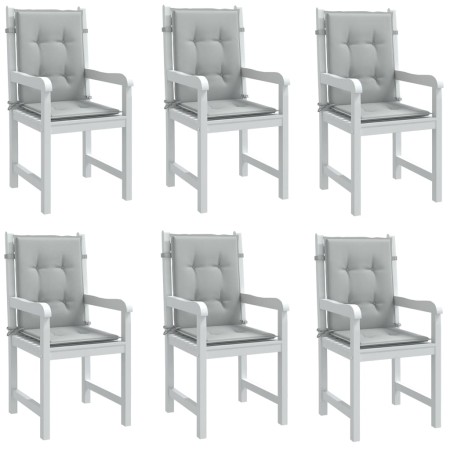 Cojines para silla respaldo bajo 6 ud tela gris claro melange