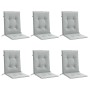 Cojines para silla respaldo bajo 6 ud tela gris claro melange