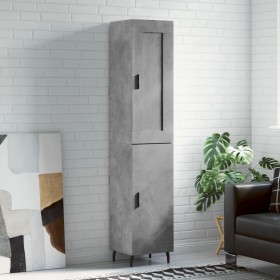 Aparador de madera contrachapada gris hormigón 34,5x34x180 cm de vidaXL, Aparadores - Ref: Foro24-3200149, Precio: 114,78 €, ...