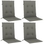 Cojines para silla respaldo bajo 4 ud tela gris oscuro melange
