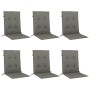 Cojines para silla respaldo bajo 6 ud tela gris oscuro melange