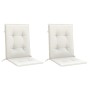 Cojines silla respaldo bajo 2 ud tela crema melange 100x50x4 cm