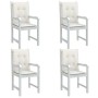 Cojines silla respaldo bajo 4 ud tela crema melange 100x50x4 cm