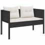 Conjunto de sofá de jardín 6 pcs Negro y crema ratán sintético