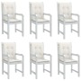 Cojines silla respaldo bajo 6 ud tela crema melange 100x50x4 cm