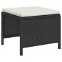 Conjunto de sofá de jardín 6 pcs Negro y crema ratán sintético