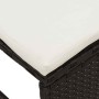 Conjunto de sofá de jardín 6 pcs Negro y crema ratán sintético