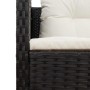 Conjunto de sofá de jardín 6 pcs Negro y crema ratán sintético