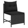 Conjunto de sofá de jardín 6 pcs Negro ratán sintético