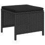 Conjunto de sofá de jardín 6 pcs Negro ratán sintético