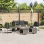 Conjunto de sofá de jardín 6 pcs gris y gris oscuro