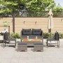 Conjunto de sofá de jardín 6 pcs gris y gris oscuro
