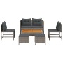 Conjunto de sofá de jardín 6 pcs gris y gris oscuro
