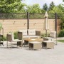 Conjunto de sofá de jardín 6 pcs beige y crema ratán sintético