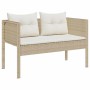 Conjunto de sofá de jardín 6 pcs beige y crema ratán sintético