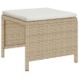 Conjunto de sofá de jardín 6 pcs beige y crema ratán sintético