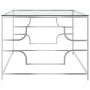 Mesa de centro acero inoxidable y vidrio plateada 120x60x45 cm