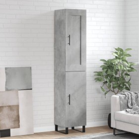 Aparador de madera contrachapada gris hormigón 34,5x34x180 cm de vidaXL, Aparadores - Ref: Foro24-3200157, Precio: 117,02 €, ...