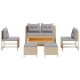 Conjunto de sofá de jardín 6 pcs beige y gris claro