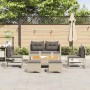 Conjunto de sofá de jardín 6 pcs Gris claro y gris oscuro