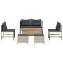 Conjunto de sofá de jardín 6 pcs Gris claro y gris oscuro