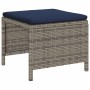 Conjunto de sofá de jardín 6 pcs gris y azul marino