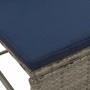 Conjunto de sofá de jardín 6 pcs gris y azul marino