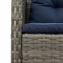 Conjunto de sofá de jardín 6 pcs gris y azul marino