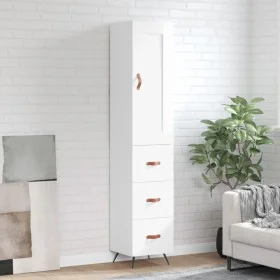 Aparador alto madera contrachapada blanco brillo 34,5x34x180 cm de vidaXL, Aparadores - Ref: Foro24-3200171, Precio: 119,19 €...