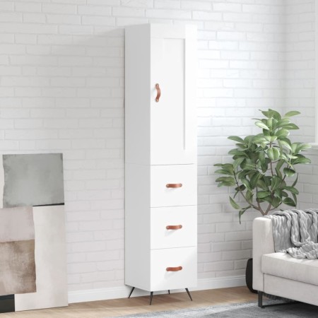 Hohes Sideboard Sperrholz glänzend weiß 34,5x34x180 cm von vidaXL, Sideboards - Ref: Foro24-3200171, Preis: 120,64 €, Rabatt: %